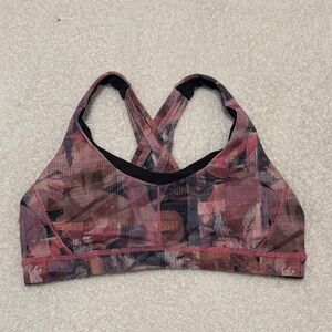 lululemon athletica Abstract Pink and Black Sports Bra